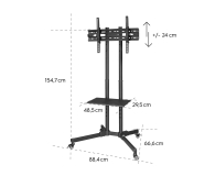 Hama MOBILNY Stojak do TV VESA 600x400 75" MAX 40 KG - 1516987 - zdjęcie 4
